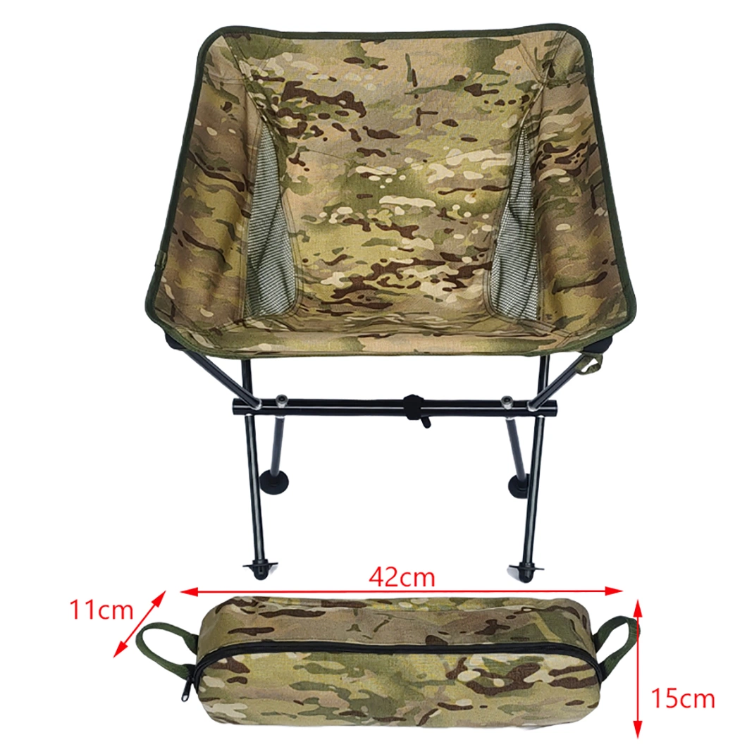 Diseño de camuflaje Mobiliario de exterior Picnic Beach Chair Fishing aluminio aleación Silla plegable