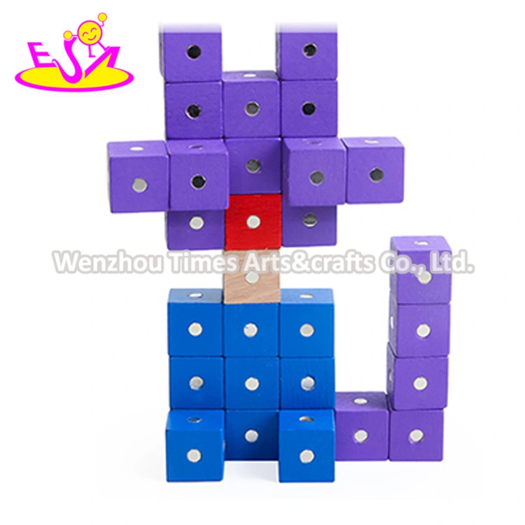 2020 High quality/High cost performance  Preschool Wooden Magnetic Blocks for Kids W13A206