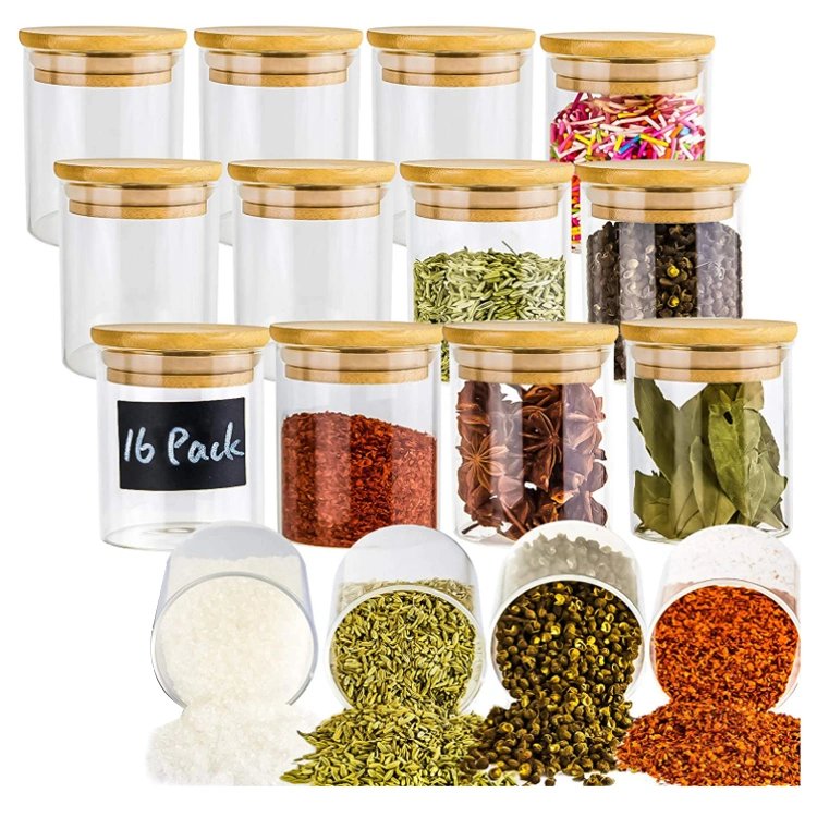 Round Small 6oz Spice Storage Bottles with Printed Spice Labels Stickers