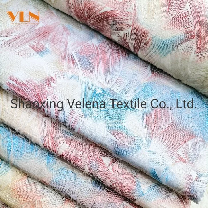 Hot Sale 100% Polyester Holland Velvet with Colorful Glue Emboss Bronzing Upholstery Textile Furniture Sofa Turkish Fabric