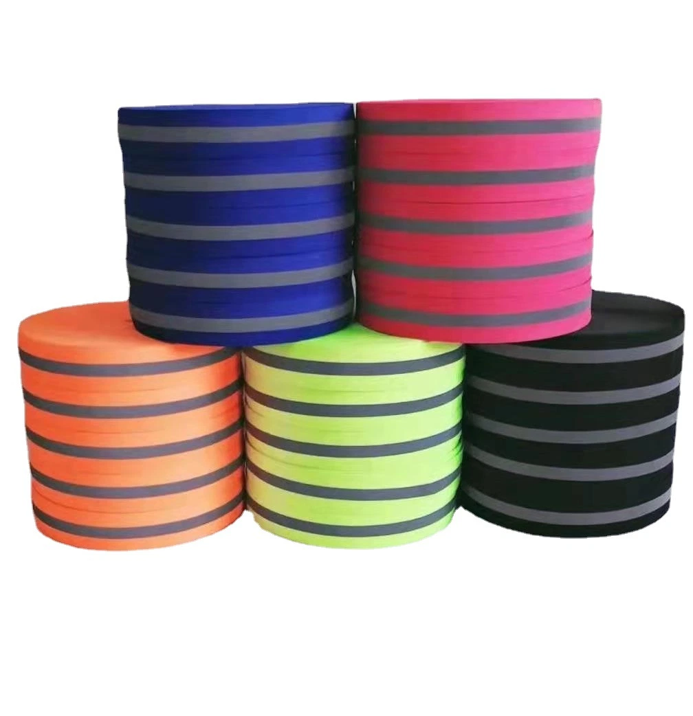 K3030 Bright Elastic Reflective Webbing Color Polyester Rubber Band 5cm