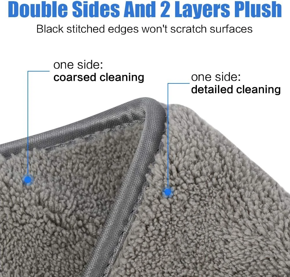 High Absorbent Sample Free Multipurpose Microfiber Towel Micro Fiber Cleaning Cloth 40X40cm 500GSM 800GSM Car Wash Auto Care Accessories Quick Drying Towel