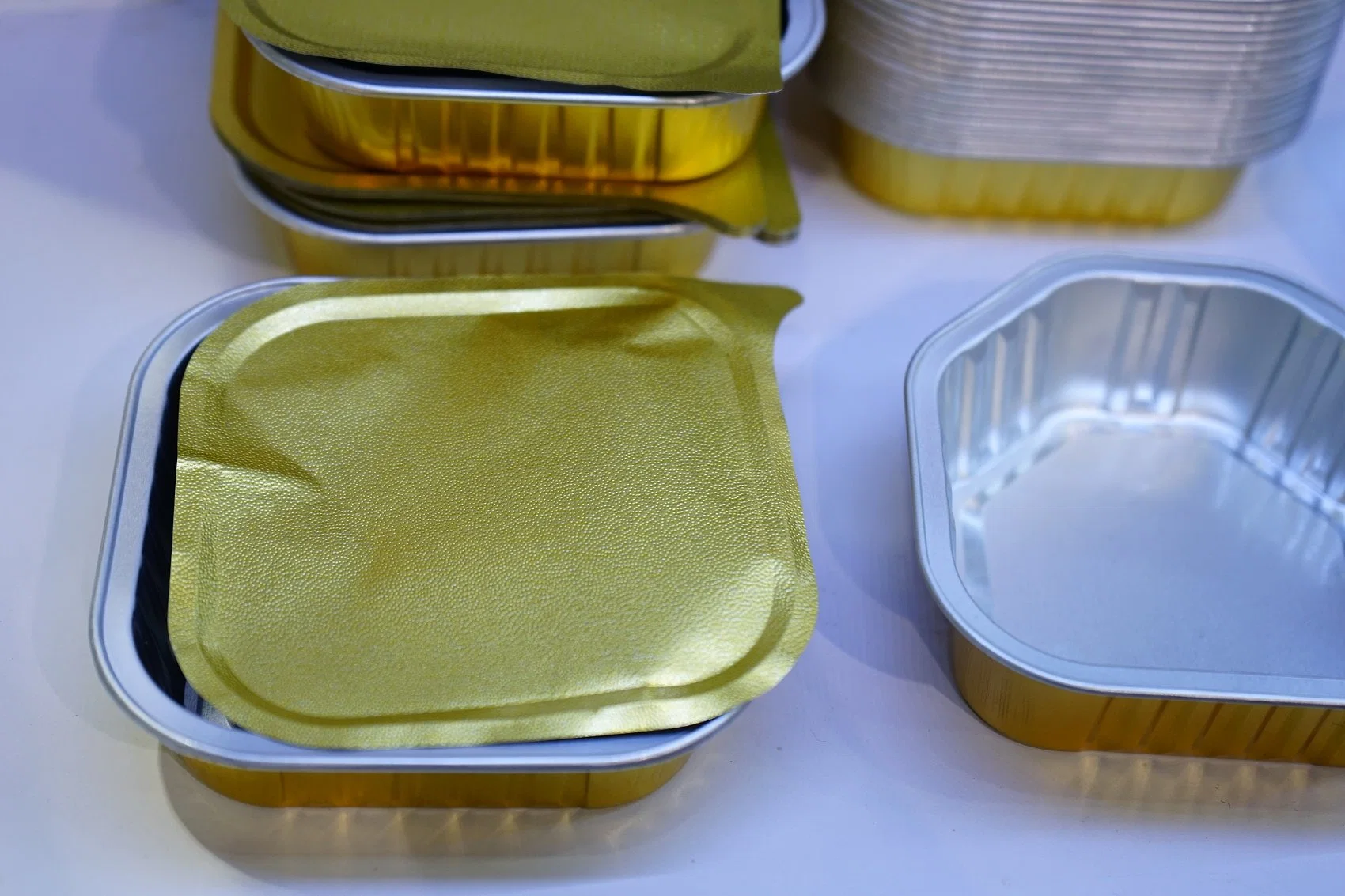 Containers Baking Bread Loaf Pan Tin Foil Trays Gold Smoothwall Aluminium Foil 1000ml 2.25lb Food Packaging Aluminum Fastfood