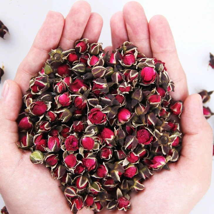 Té de hierbas aromatizante de rosas de borde dorado seco para Belleza