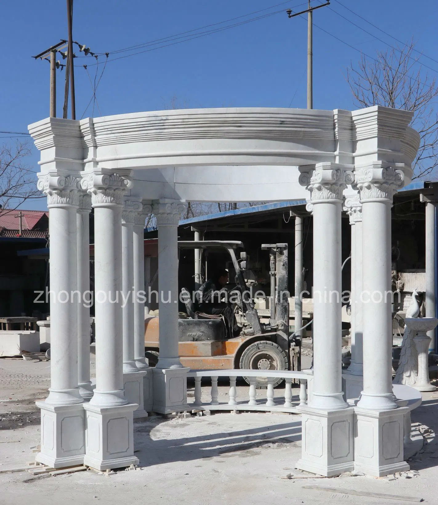 Tallado en mármol blanco decoración Jardín cenador