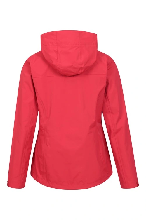 OEM Red Damen wasserdichte Jacke Polyester Windbreaker Frauen Jacke mit Abnehmbare Kapuze