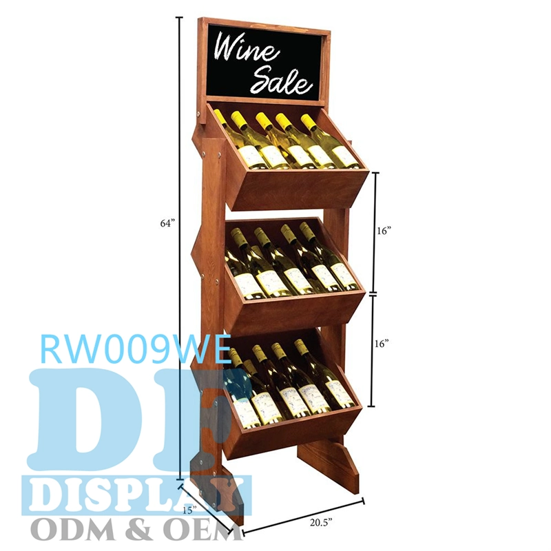 Wood Wine Display Rack MDF Display Stand Wine Bottle Holder Wine Cabinet Display Wine Store Shelf Display