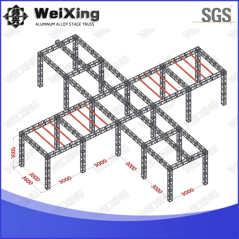 3 * 16,8m Spezielle Struktur, herzförmige Rahmen, fünf-Punkt-Start Ninja Warrior Truss für Nachtclubs Kraft und Geschicklichkeit Ninja Warrior Kinder Spielplatz