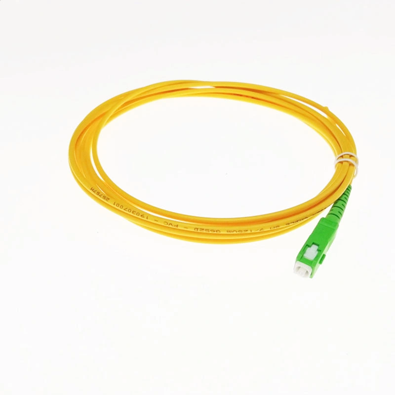 Simplex Sc APC 9125 Single Mode Fiber Optic Pigtail - 0.9 2.0 3.0 mm PVC Jacket