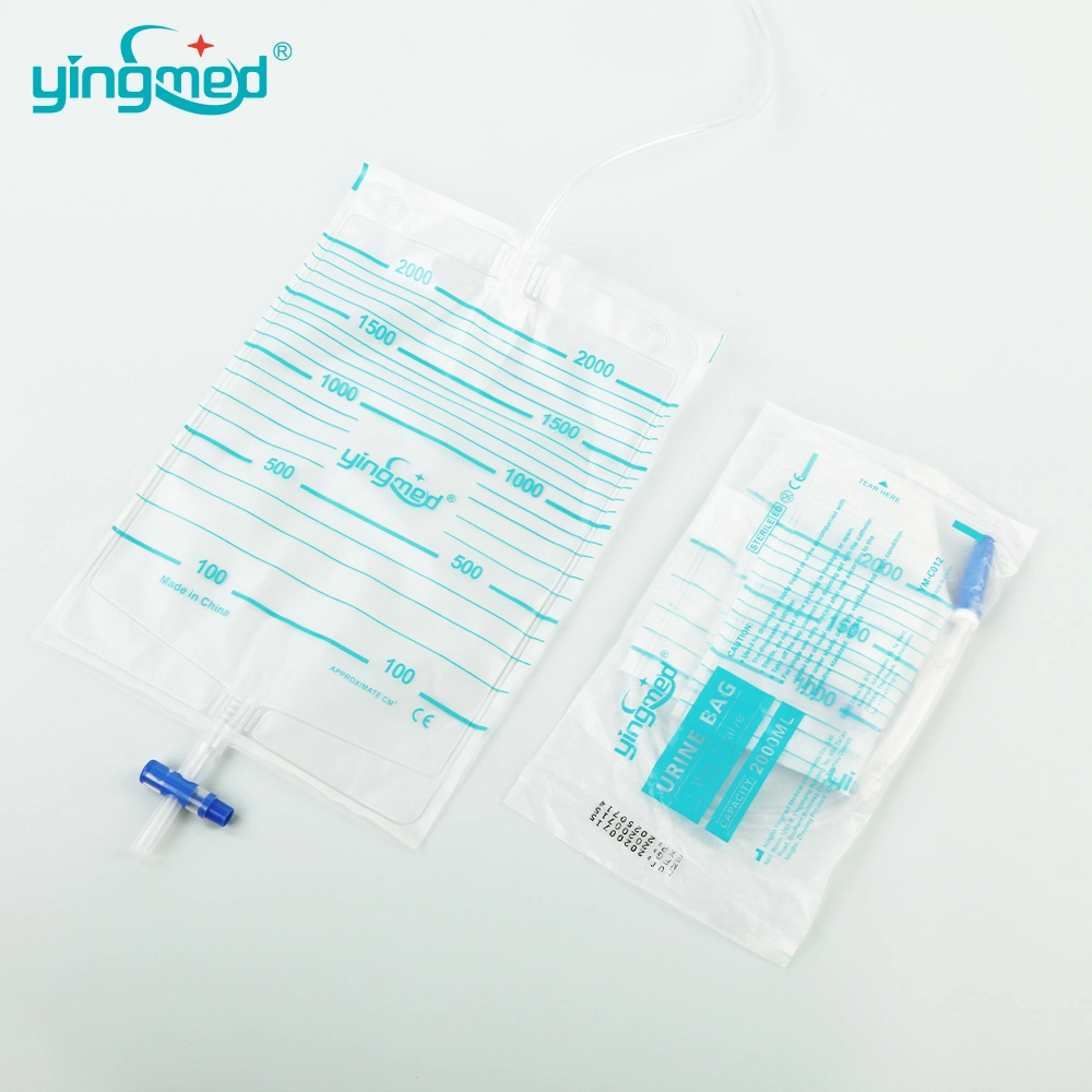 2000ml T Valve Pull Push Valve Economic Luxury Urinary Drainage Bag Urine Collection Bag Urine Collector Disposable Urine Bag