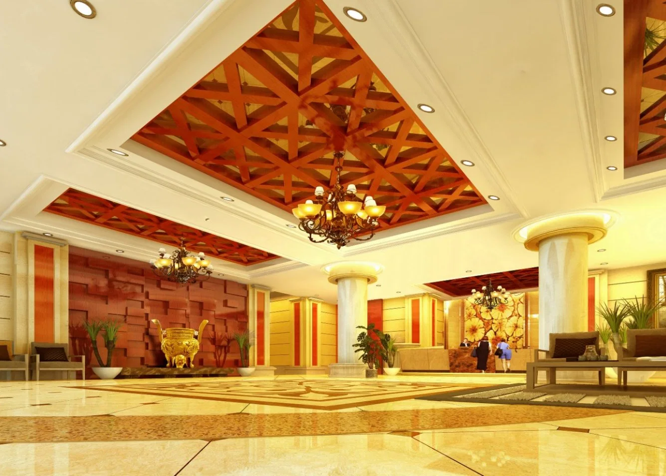 Chinese Manufacturer Modern Wooden Luxury Hotel Lobby / Public Area Furniture