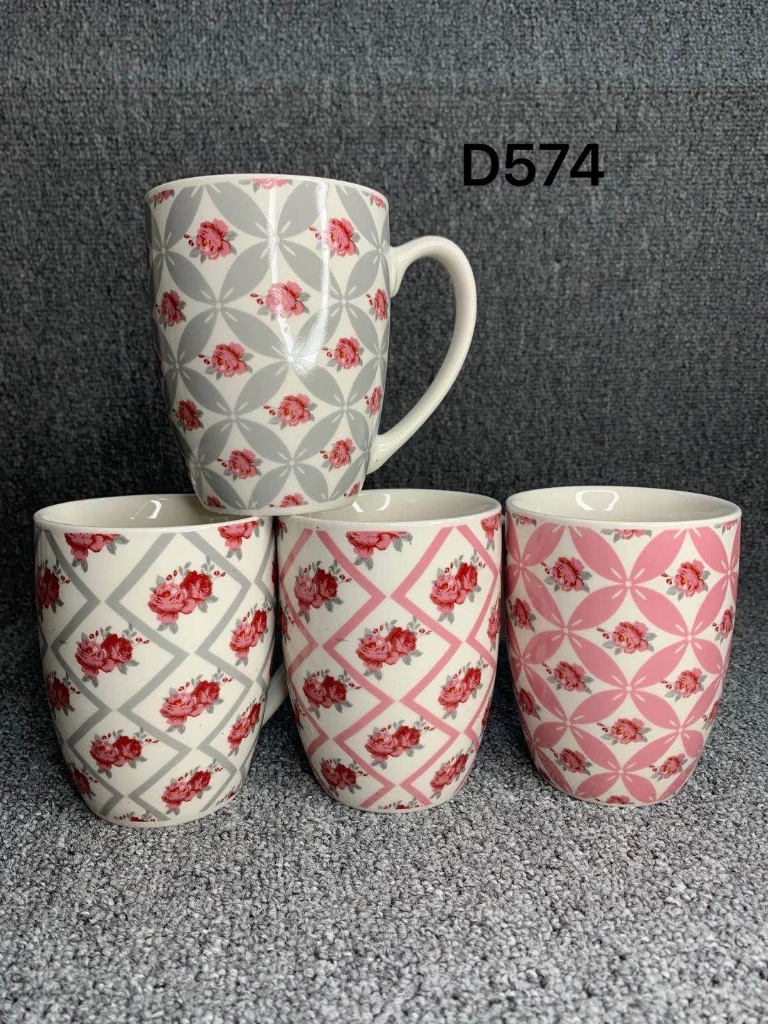 Factory Manufacture Wholesale/Supplier Price Flower Pattern Printing Coffee Tea Hot Liquid Ceramic Porcelain Cup Mugs