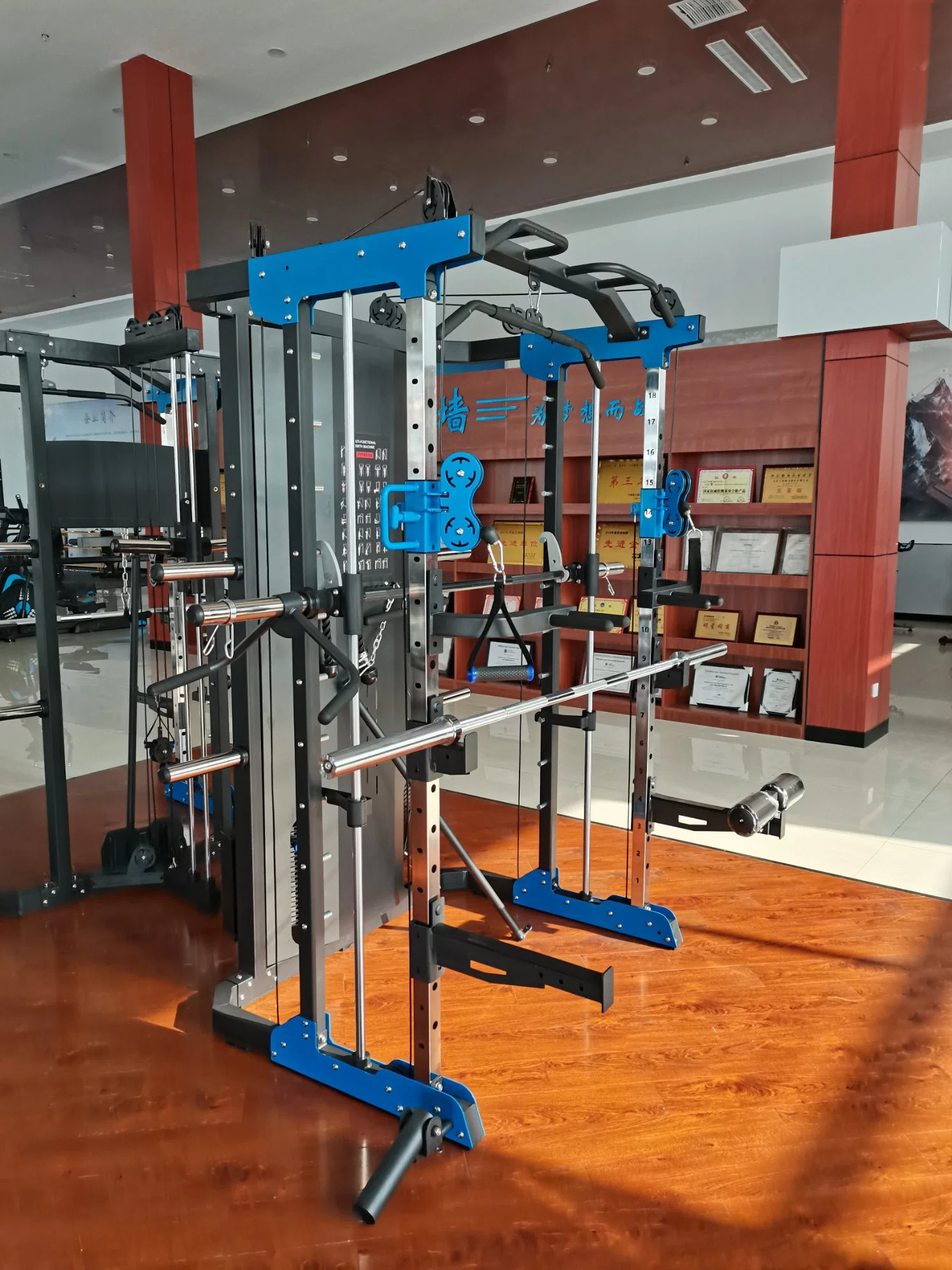 Commercial Complete Custom Logo Functional Multifunctional Smith Machine Fitness Gym Equipment with Weight Stack