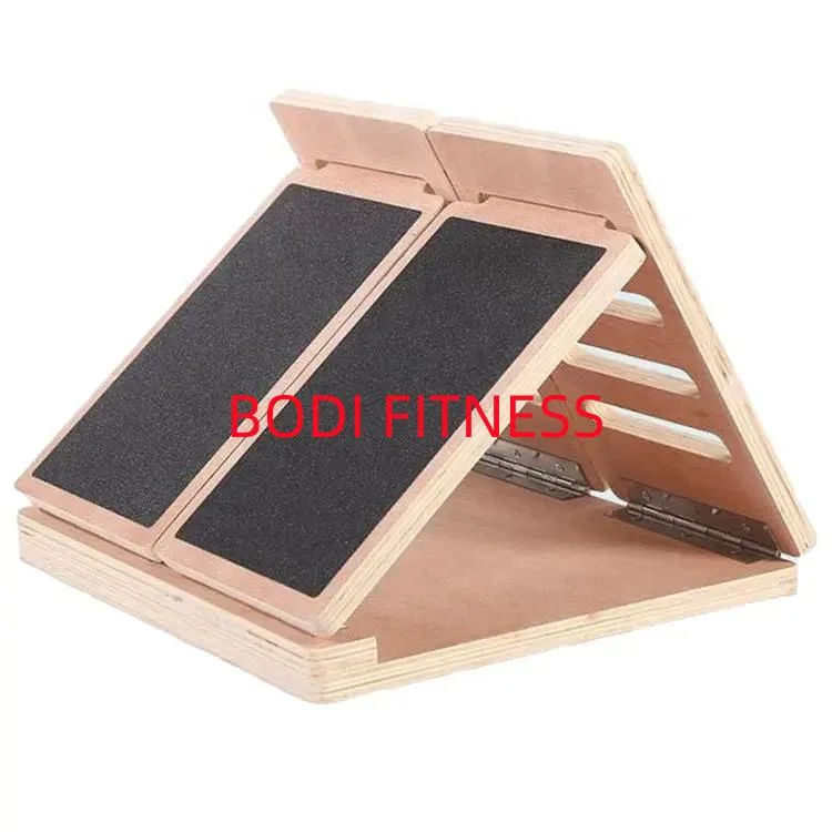 Adjustable Incline Board Calf Stretcher Extra Side Handle Design Fitness Power Training Wooden Slant Stretch Board Wooden Slant Board