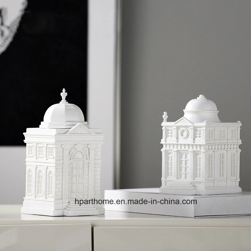 Hot Selling New and Fancy White House Resin Money Box