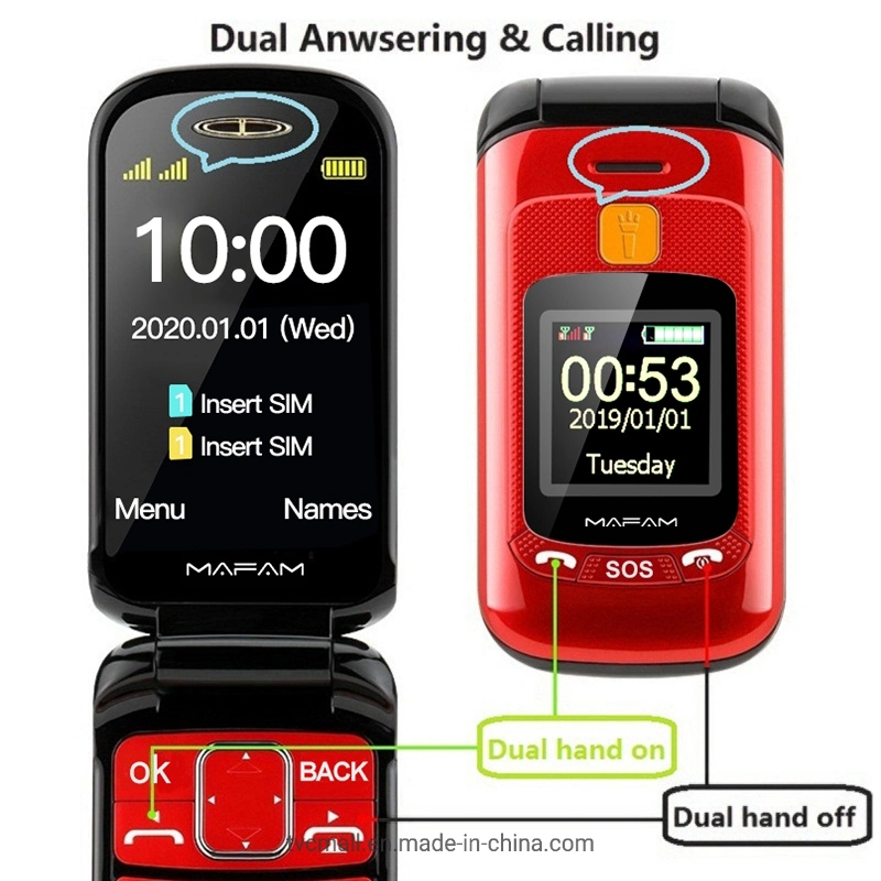 F899 GSM 2g Mini Flip Cell Phone Big Button Pocket Mobile Phone for Kid and Elderly