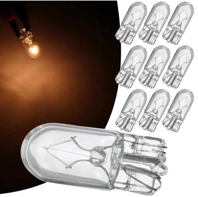 194 Car Bulb W5w 12V 5W Side Light Bulbs Number Plate All Glass Halogen Bulb Lamp