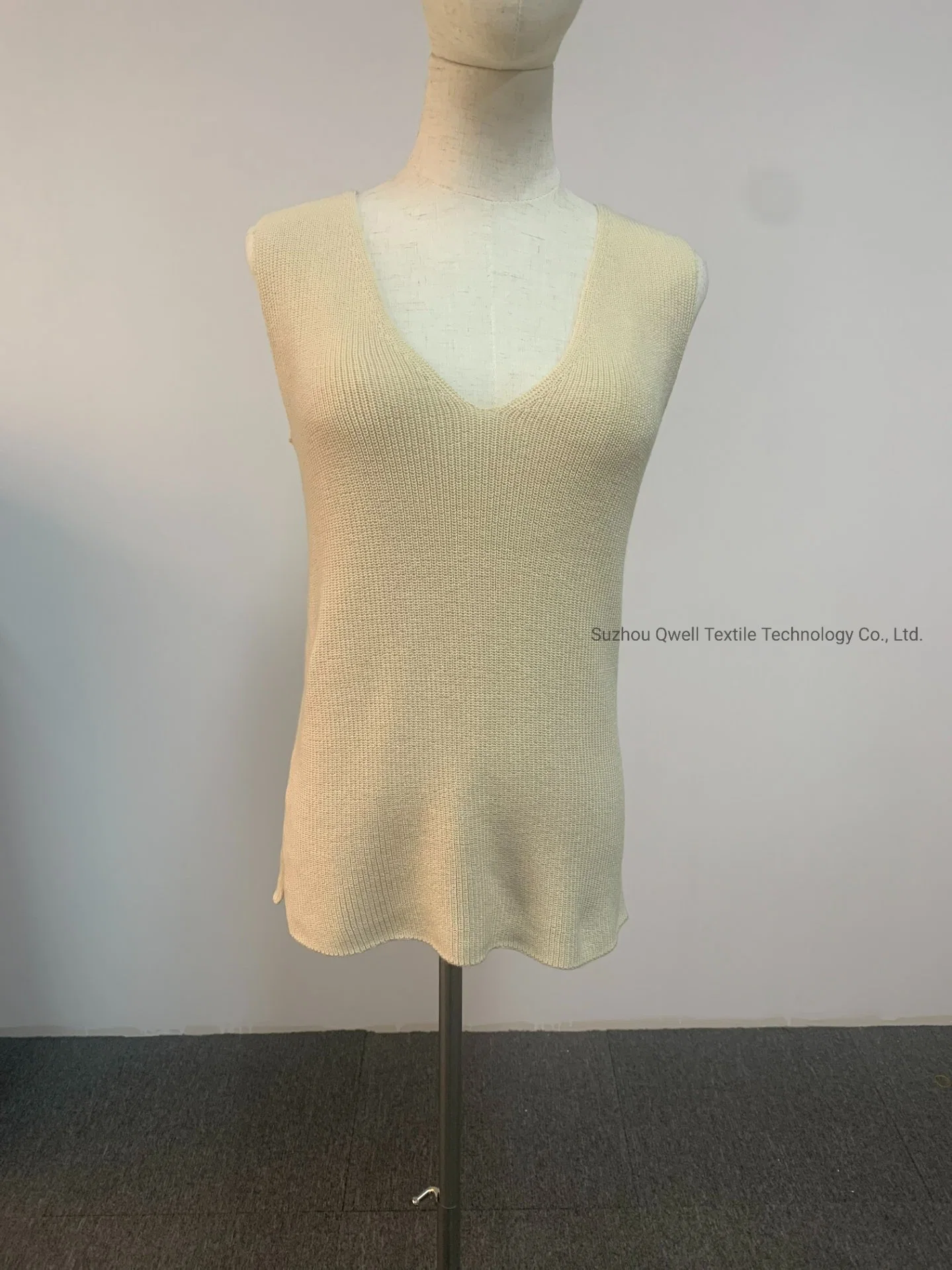 Weiche Qualität Sexy Frauen gestrickt Baumwolle Nylon Tank Top Unterteil Ärmelloses Pullover