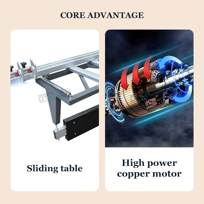 Прецизионная деревянная режущая панель Скользящая настольная пила для деревообработки