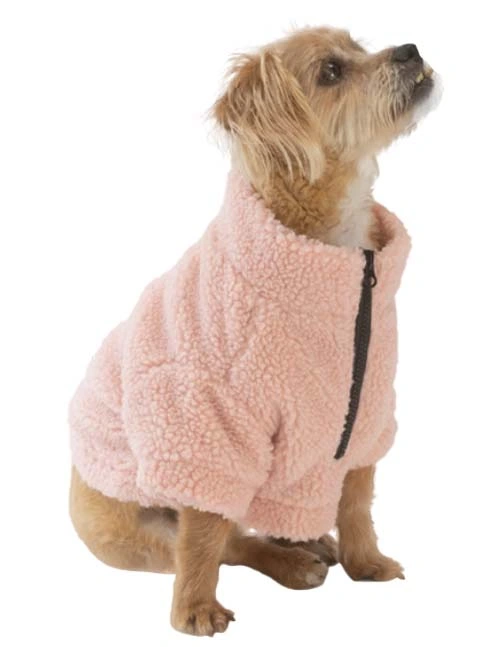 Aldi Winter Pink Zip Fleece Coat Dog Pet Clothes Apparel