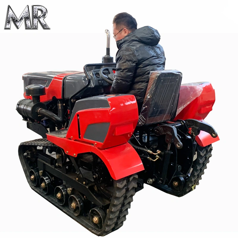 Agricultural Farm Rubber Track 50HP Crawler Tractor with Rotary Tiller