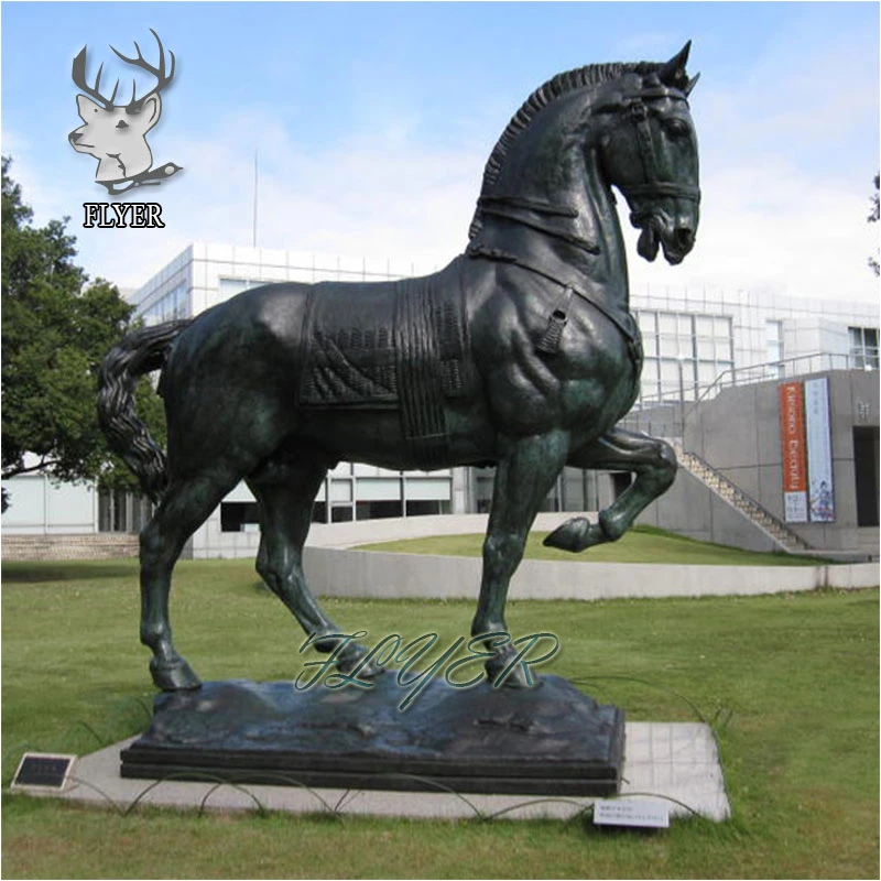 Precio Mayorista/Proveedor decoración de Jardín de Esculturas de animales de cobre antiguo Caballo negro estatua de bronce