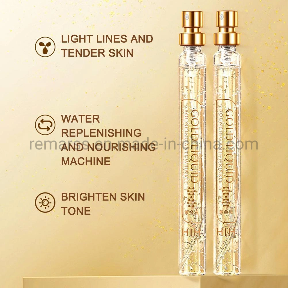 Anti Envejecimiento HIH tiempo inverso rebotando Golden Lifting Skin Oro Cara suero proteína de colágeno activo seda rosca esencia para cara Elimine las arrugas