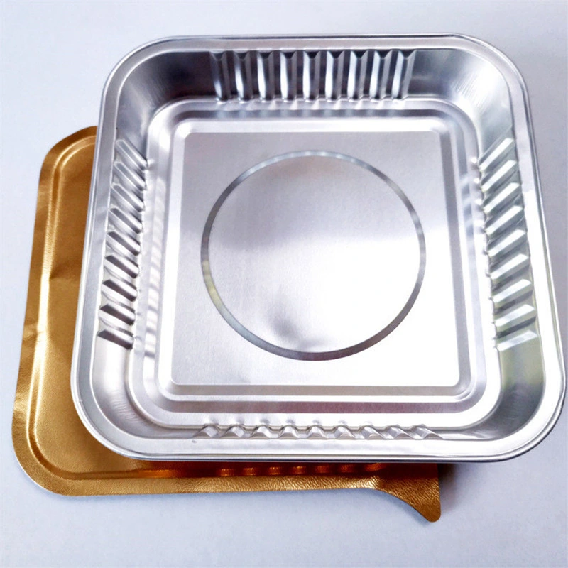 Gold Tin Foil Box Aluminum Foil Box Can Be Sealed Sealing Lunch Box Disposable Takeaway Packaging