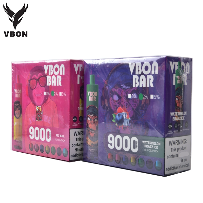 2023 más reciente recargable Vbon 9000 Puffs desechable VAPE Pen electrónico Cigarrillo