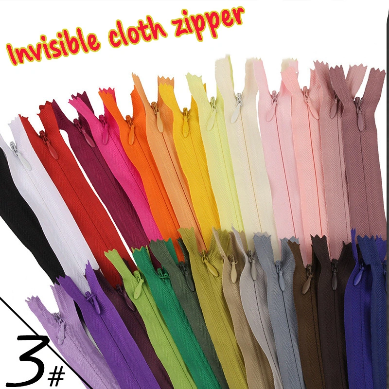 Brown Color Long Invisible Zippers Sewing Clothes Accessory Nylon Coil Zipper