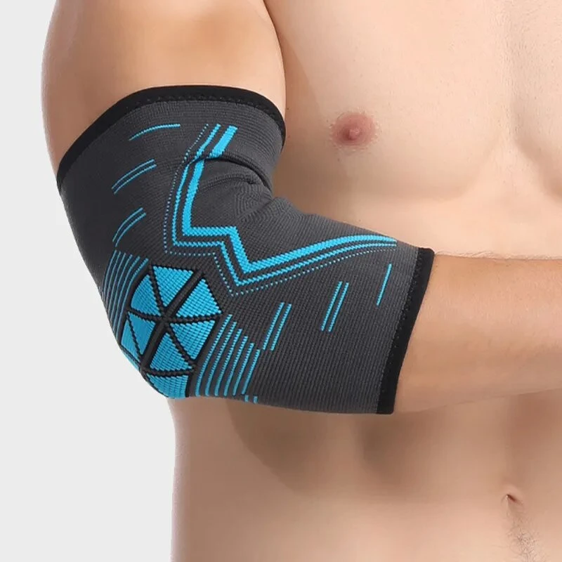 Custom Volleyball Breathable Elastic Compression Elbow Brace Sleeve Weight Lifting Gym Elbow Pads