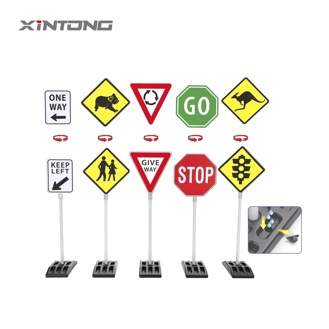 High quality/High cost performance  Roadway Safety Signs Hospital Xintong 60mm Warning Board Triangle Traffic Sign