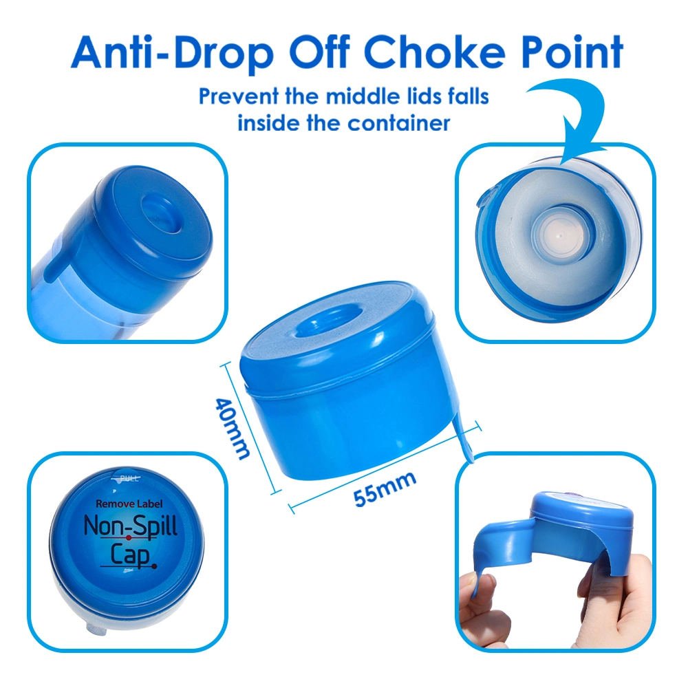 Disposable Plastic Jar Lid 20 Litre 19 Liter 55mm Non-Spill Plastic 5 Gallon Water Bottle Cap