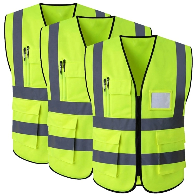 Reflective Vest Jacket Strip Fabric Construction Security Safety Vest High Visibility Work Reflective Clothing