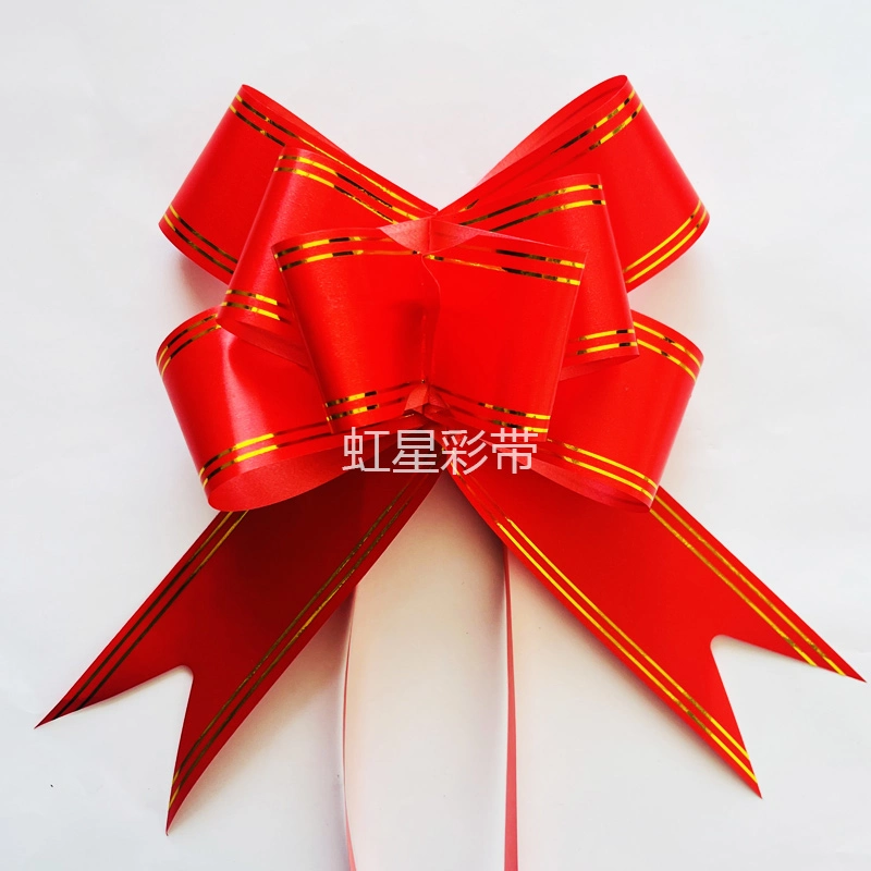 5*79cm Christmas Gift Wrap Pull Bows Christmas Tree Ribbons New Year Decorations for Home Wedding Car Decor Craft Bows