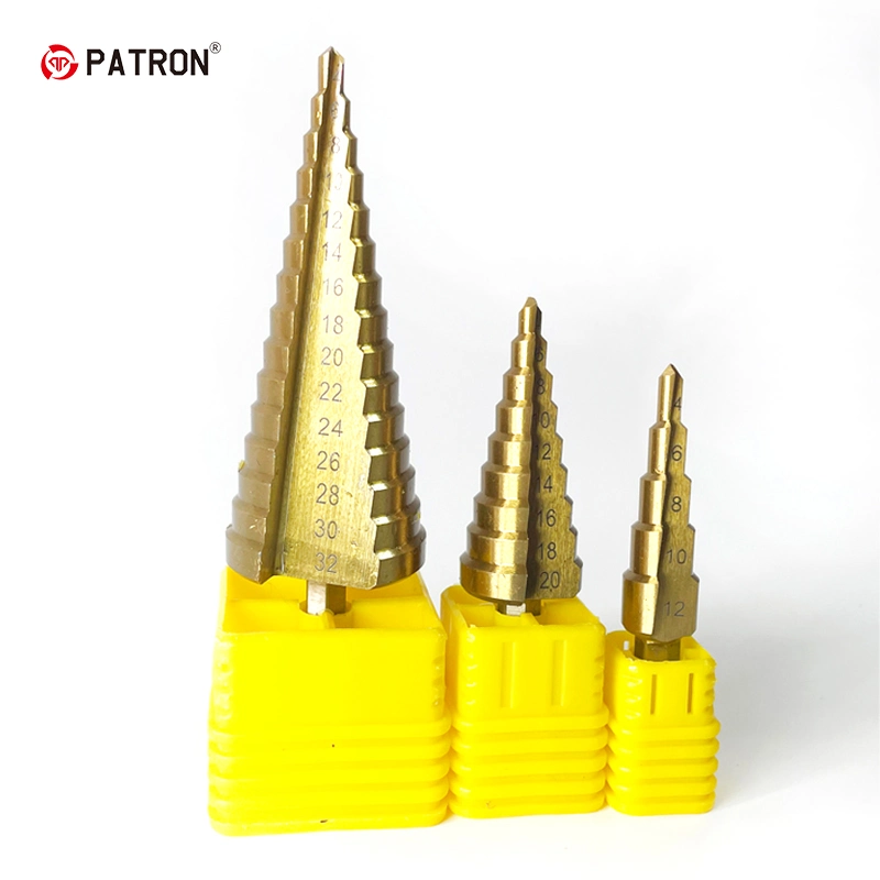 Step Cone Titanium Drill Bit Groove Step Cone Drill Bit Hole Cutter for Metal Sheet Hole Drilling