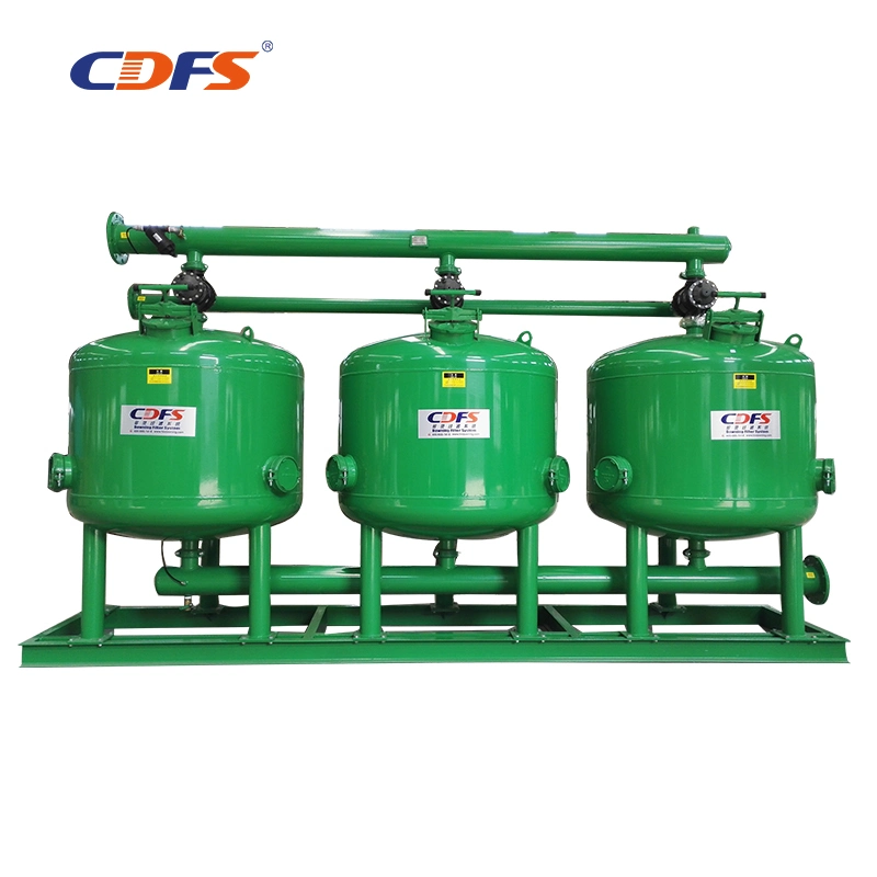 Cdfs Single-Chamber Sand Filtration System Filter Self Cleaning Backwash Water Treatment Sand Media Filter