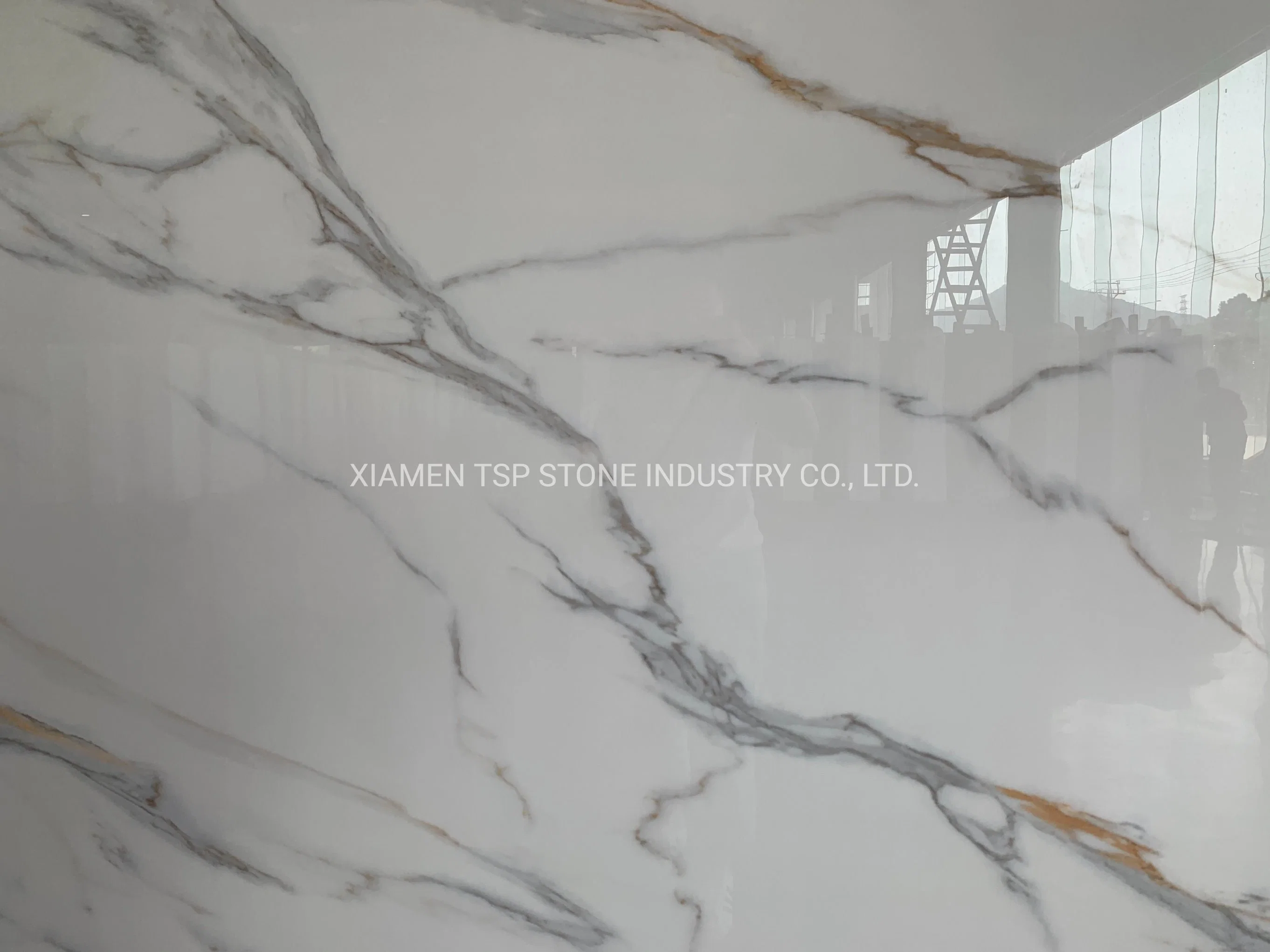 Calacatta Gold Nano Crystallized Glass Stone for Kitchen Countertop & Vanity Top