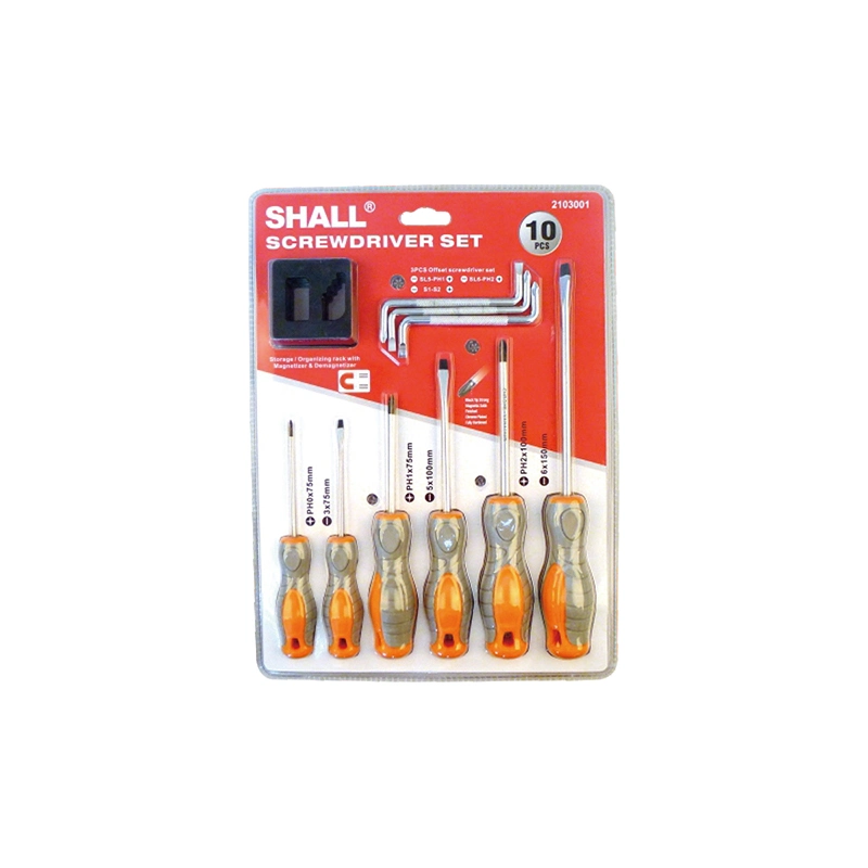 Shall 9PCS Screwdriver Set with Magnetic Bit Holder and CRV Bits