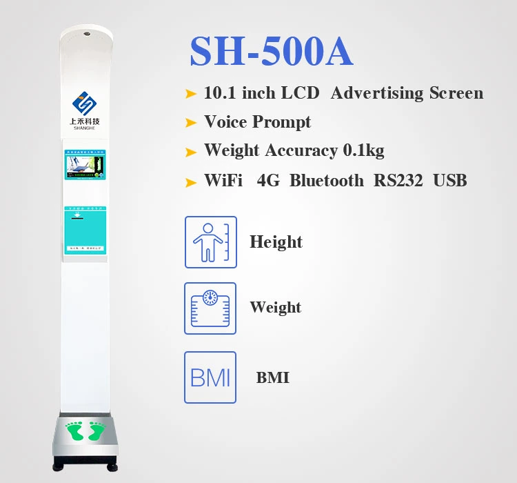 Escala ultrasónica de altura y peso del cuerpo 50-210cm rango de altura