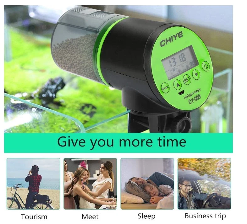 Chiye Cy-009 Automatic Smart Digital Display Fish Feeder Food Dispenser