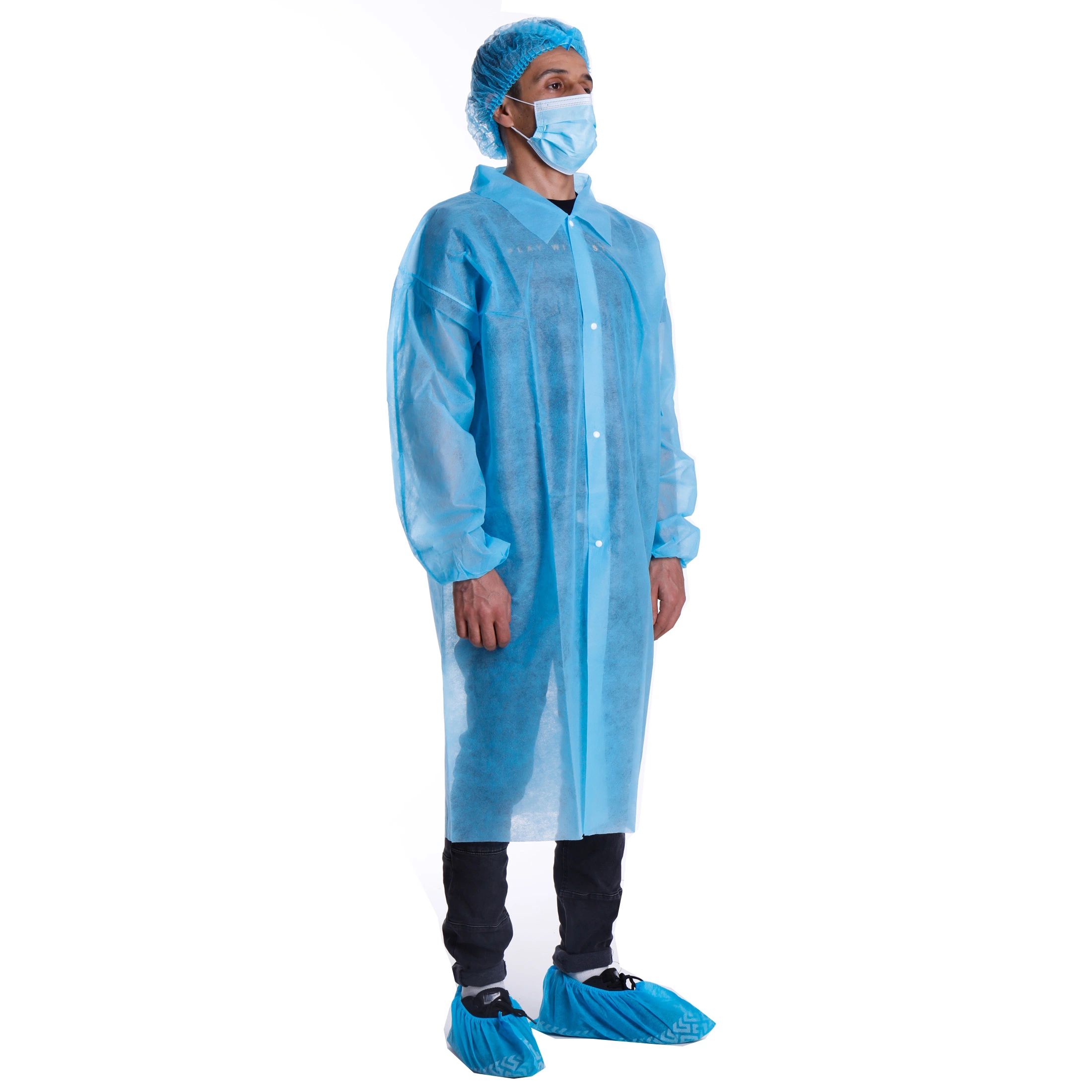 Disposable Lab Coat Non Woven Laboratory Coats Non Sterile AAMI Level 2 SMS Protective Apparel