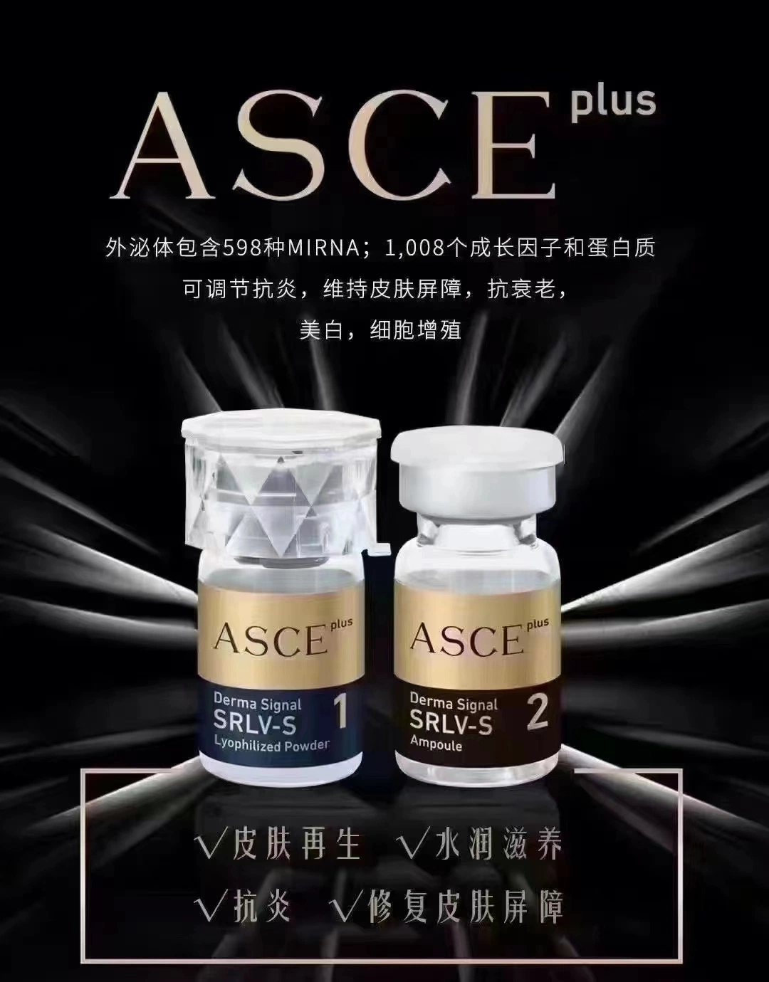 Cytocare 715 + Asce Plus Derma Signal Kit Srlv-S Human Stem Exsome, Best Effect for Skin Firming, Lifting, Anti-Aging, Results Are Immediately Visible