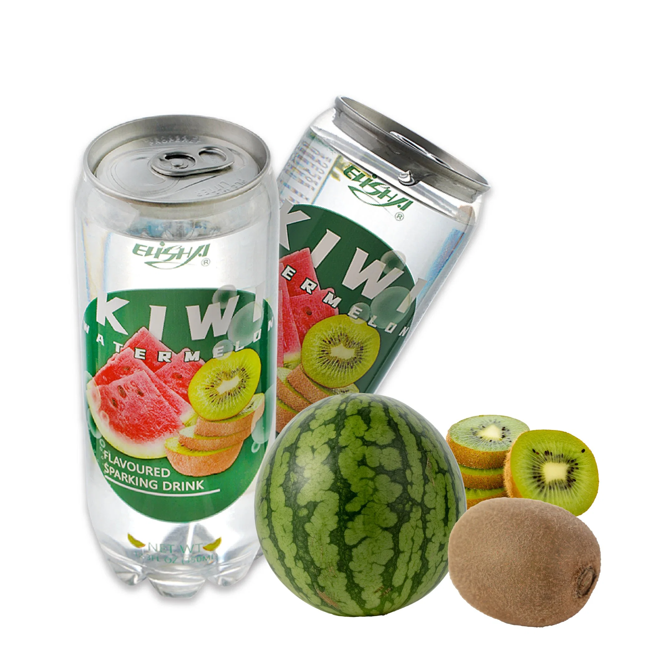 Transparent Fine Cans of Fruit-Flavored Soft Drinks