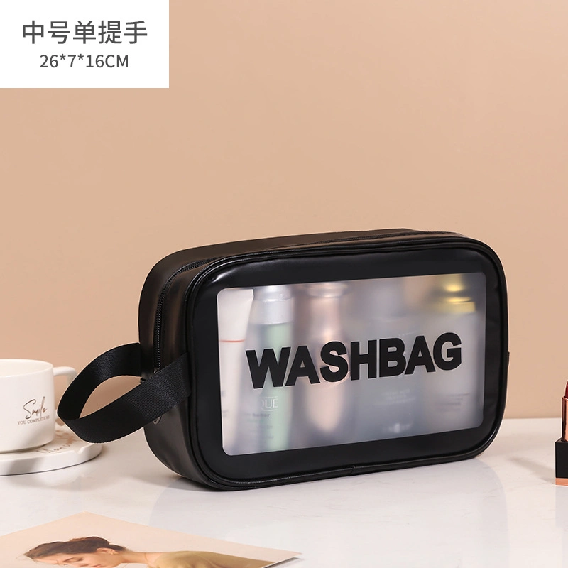 Custom Travel Portable Clear Transparent PVC PU Waterproof Wash Cosmetic Toiletry Makeup Bag