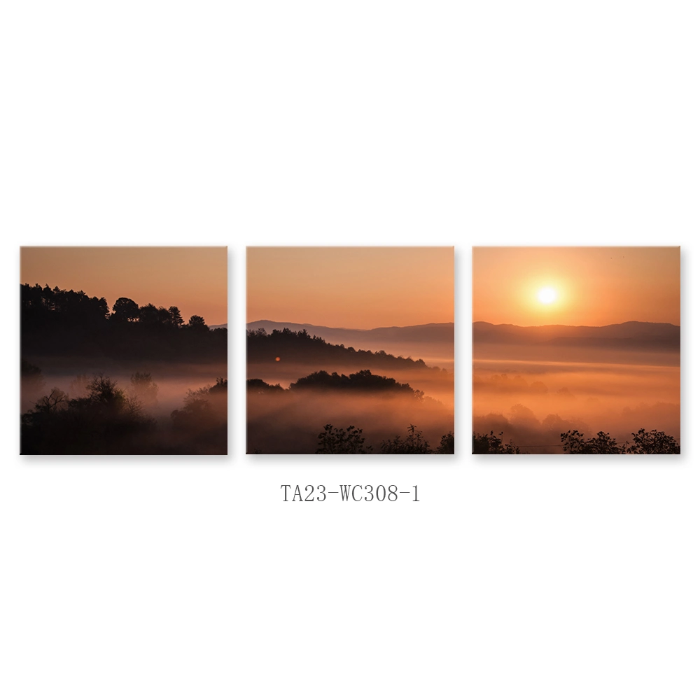 Wholesale Home Decor Wall Paintings 3 Panels Sunrise Picture Design Frame Canvas Paintings and Wall Arts