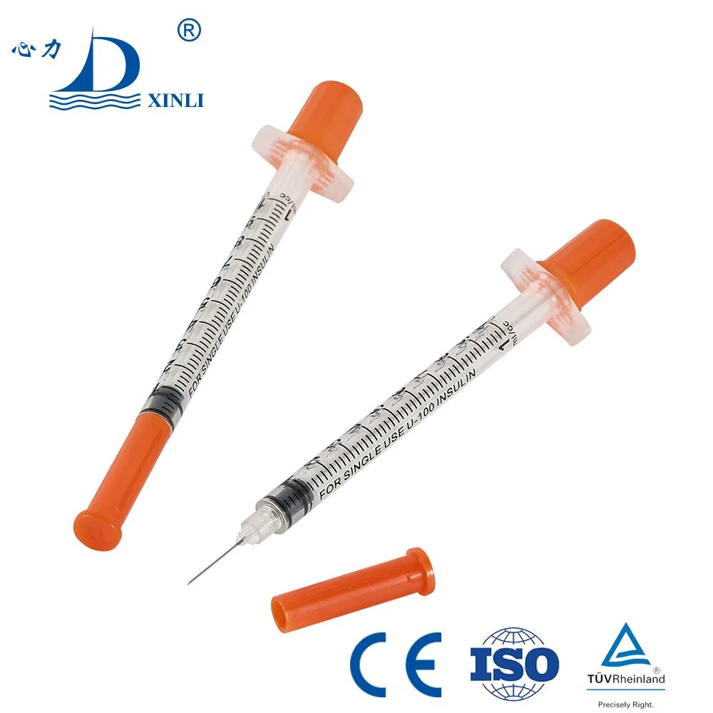 Medical Sterile Insulin Syringe Fixed Needles U40 or U100