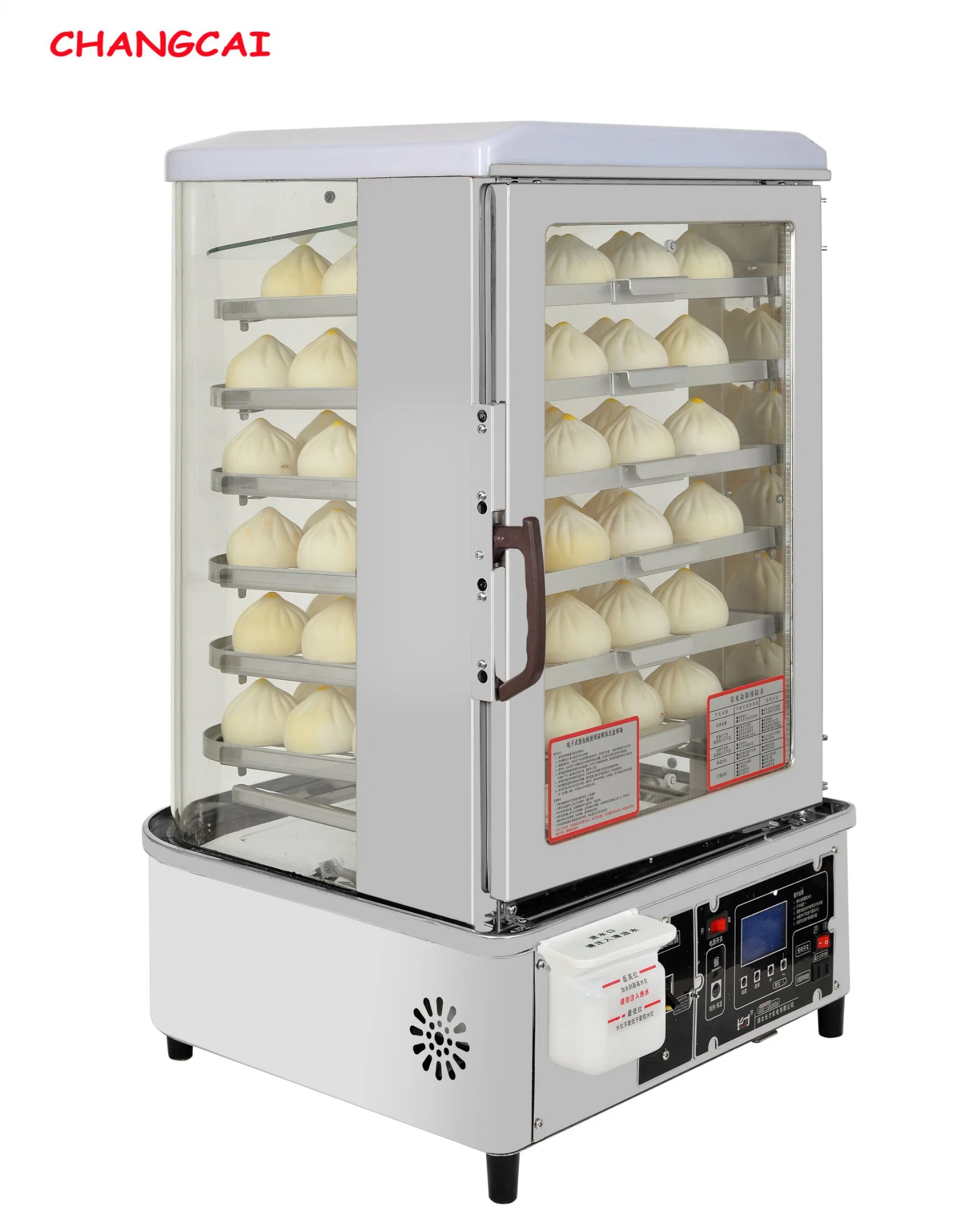 SGM-6i fábrica de tiendas de conveniencia comercial 6 Cajones Dim Sum Food Vaporera Panel eléctrico 4 Puerta de vidrio Industrial Alimentos de Alta capacidad Industria China Precio de fábrica