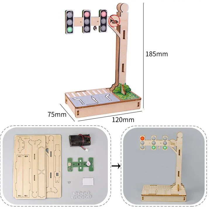 Steam Traffic Light Science Educational Toy DIY