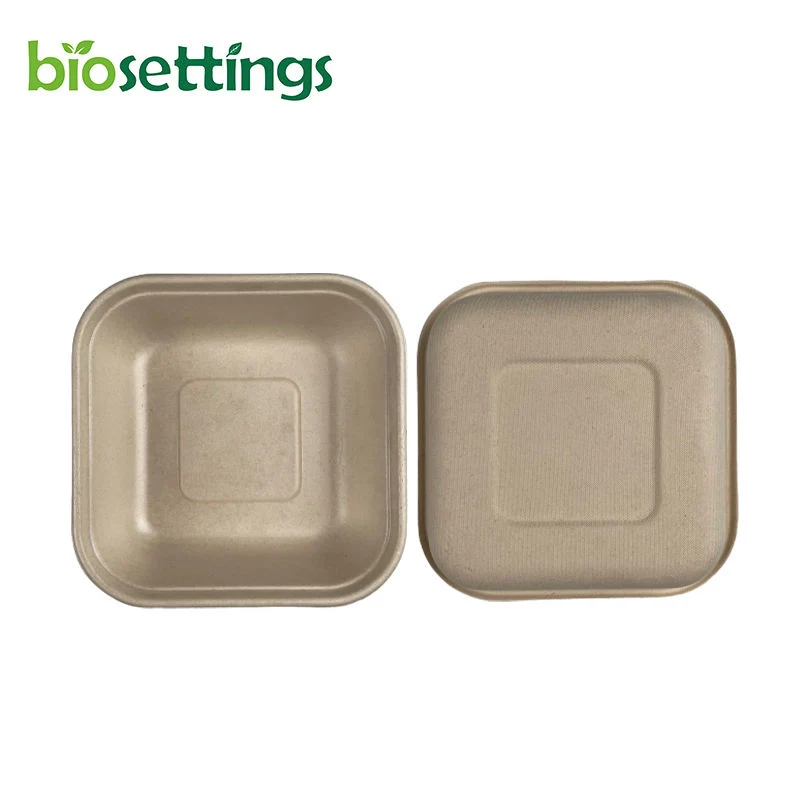 Eco-Friendly Biodegradable Square Lunch Box Disposable Food Container Compostable Sugarcane Pulp Lunch Box